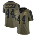 C.Browns #44 Harold Fannin Jr. Player Olive Salute to Service Limited Home Game BALCE Stitched Jerseys