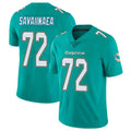 M.Dolphins #72 Jonah Savaiinaea Player Aqua Limited Vapor Untouchable Home Game BALCE Stitched Jerseys