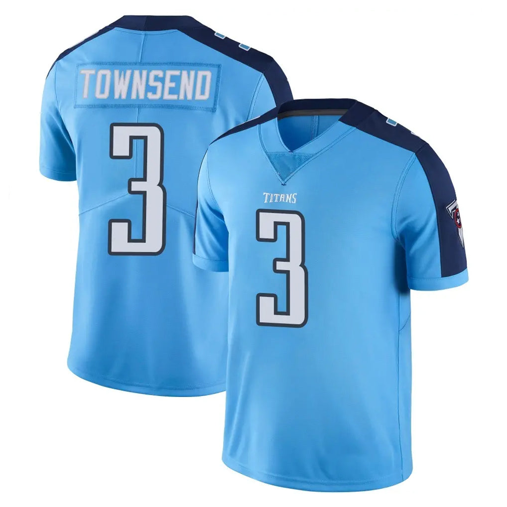 T.Titans #3 Tommy Townsend Player Light Blue Limited Color Rush Home Game BALCE Stitched Jerseys