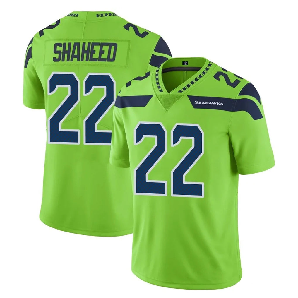 S.Seahawks #22 Rashid Shaheed Player Green Limited Color Rush Home Game BALCE Stitched Jerseys