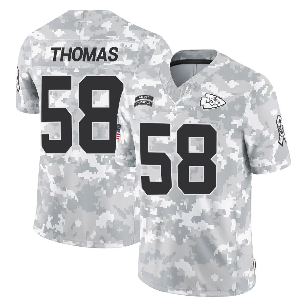 KC.Chiefs #58 Derrick Thomas Player Arctic Camo Salute To Service Limited Game BALCE Stitched Jerseys