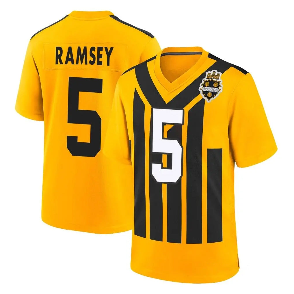 P.Steelers #5 Jalen Ramsey Player Gold Limited 1933 Throwback Home Game BALCE Stitched Jerseys