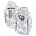 T.Titans #11 Jermaine Johnson II Player Camo Arctic Salute to Service Pullover Hoodies Home Game BALCE Stitched Jerseys