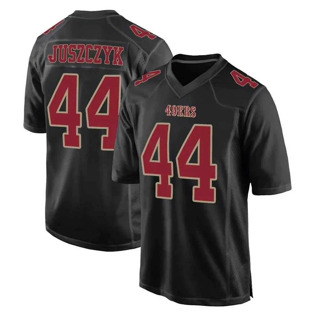 SF.49ers #44 Kyle Juszczyk Player Black Fashion Home Game BALCE Stitched Jerseys