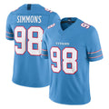 T.Titans #98 Jeffery Simmons Player Light Blue Team Vapor F.U.S.E. Limited Home Game BALCE Stitched Jerseys