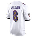 B.Ravens #8 Lamar Jackson Player White Alternate Game BALCE Stitched Jerseys