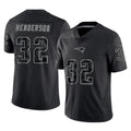 NE.Patriots #32 TreVeyon Henderson Player Black Reflective LImited Home Game BALCE Stitched Jerseys