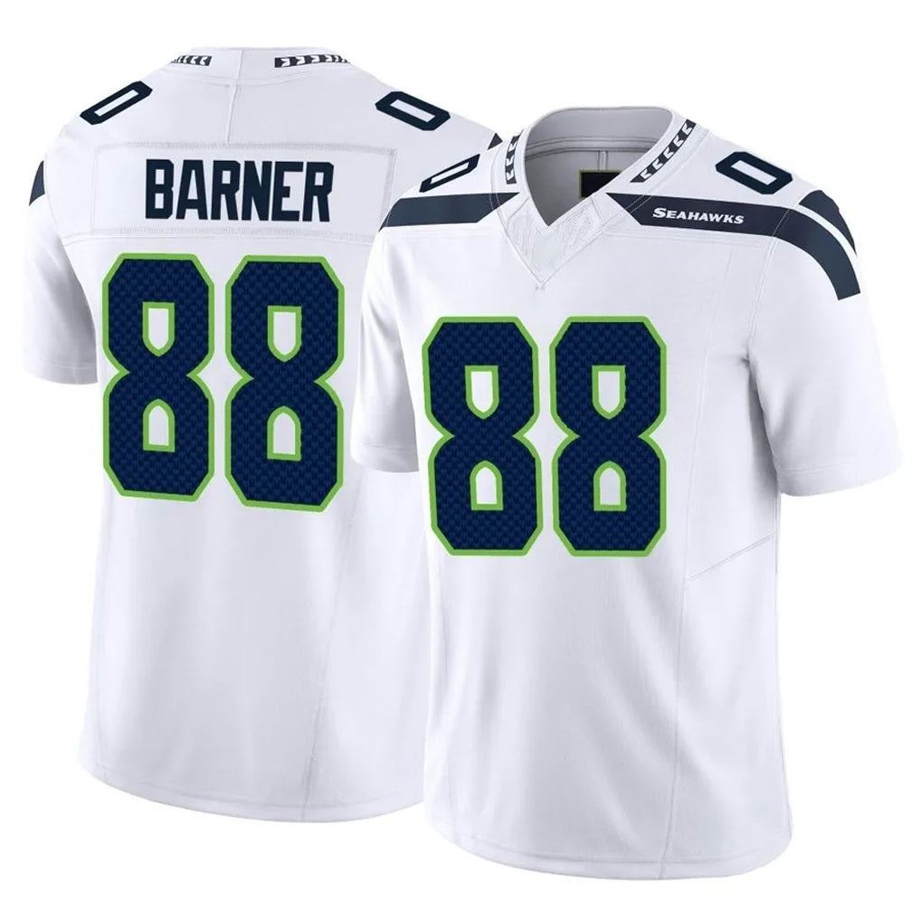 S.Seahawks #88 AJ Barner Player White Limited Vapor F.U.S.E. Home Game BALCE Stitched Jerseys