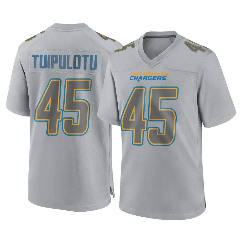 LA.Chargers #45 Tuli Tuipulotu Player Gray Atmosphere Fashion Home Game BALCE Stitched Jerseys