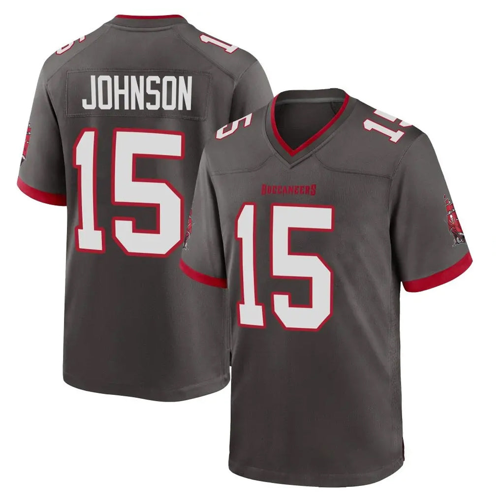 TB.Buccaneers #15 Tez Johnson Player Pewter Alternate Home Game BALCE Stitched Jerseys