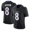 B.Ravens #8 Lamar Jackson Player Purple Limited Elite Home Game BALCE Stitched Jerseys