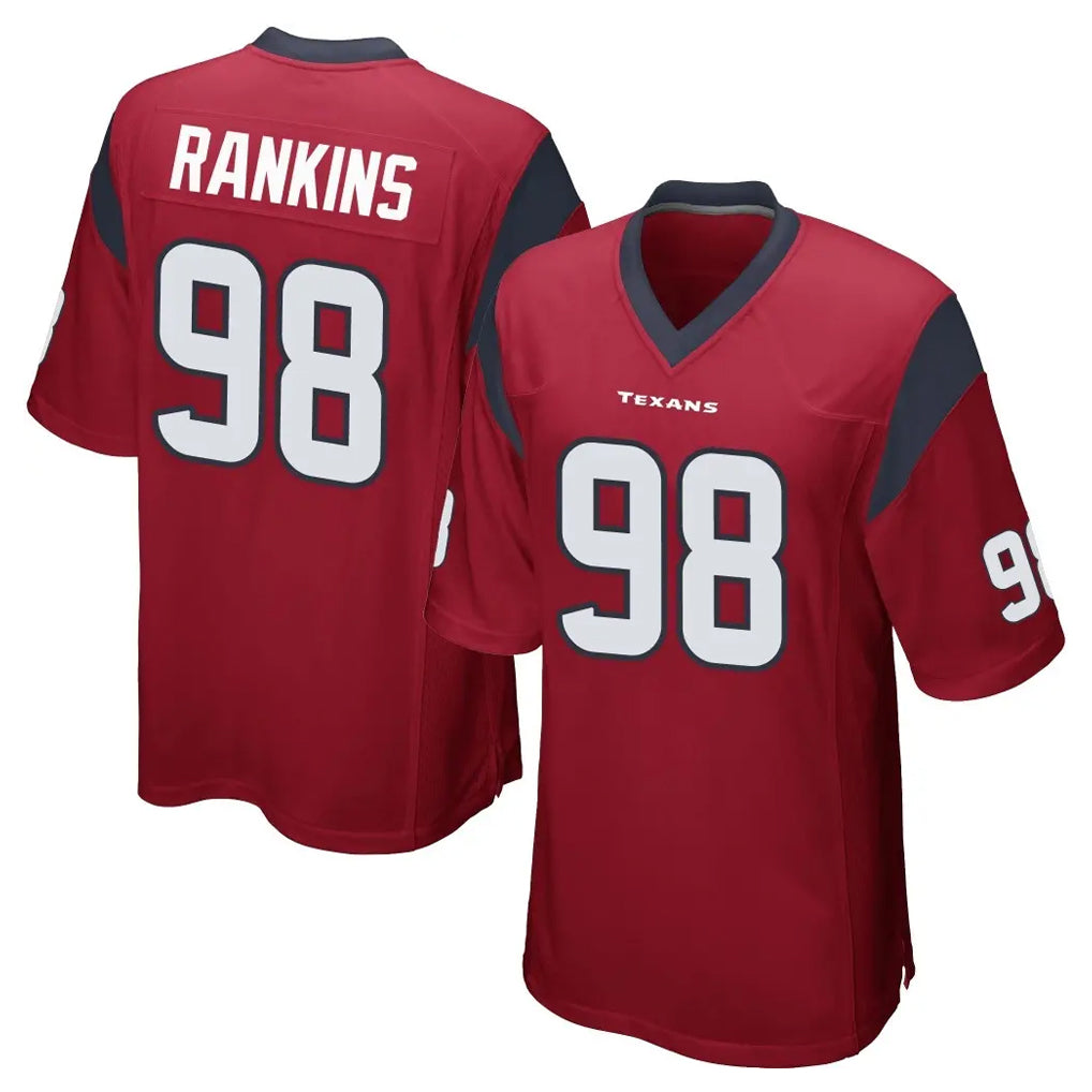 H.Texans #98 Sheldon Rankins Player Red Home Game BALCE Stitched Jerseys