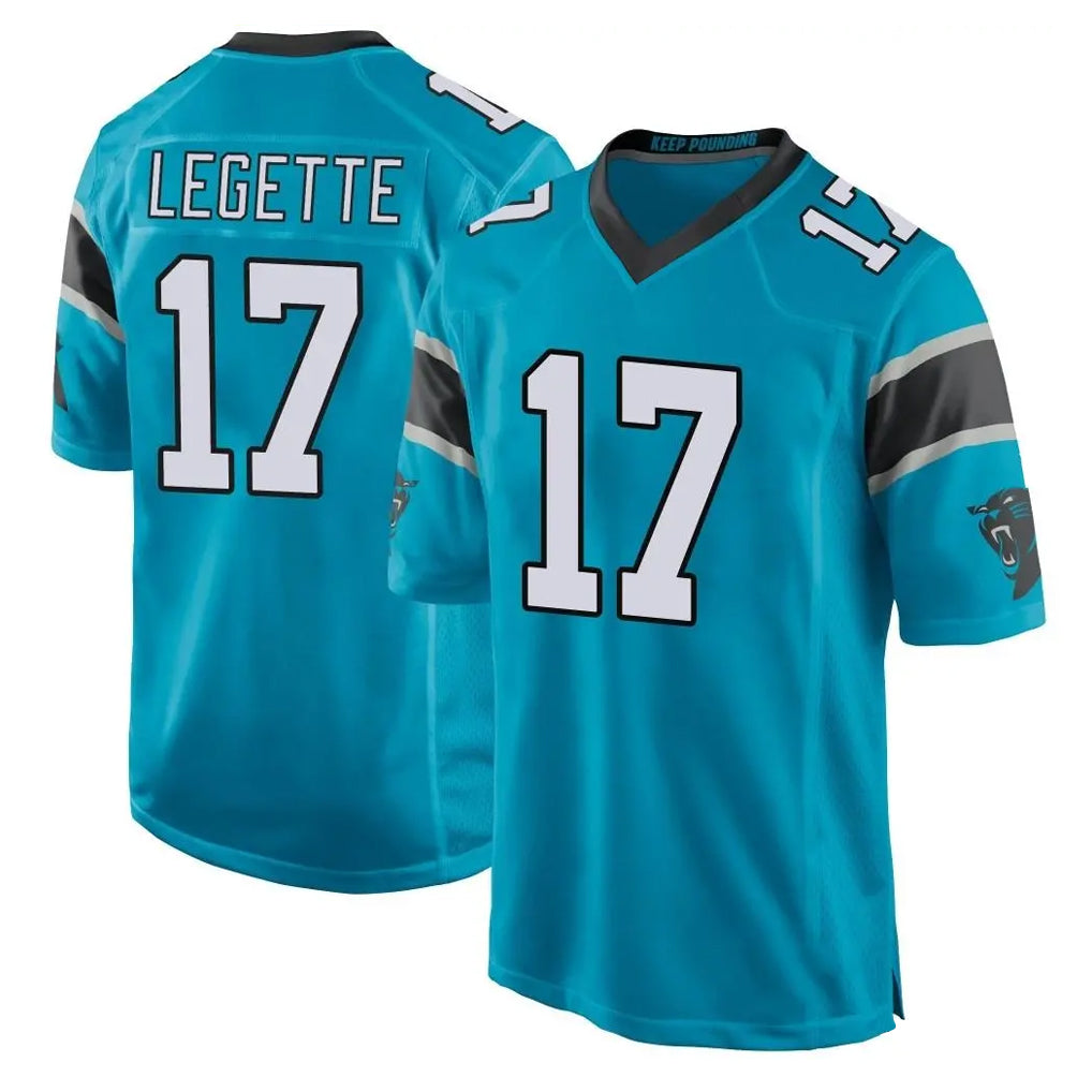 C.Panthers #17 Xavier Legette Player Blue Game BALCE Stitched Jerseys