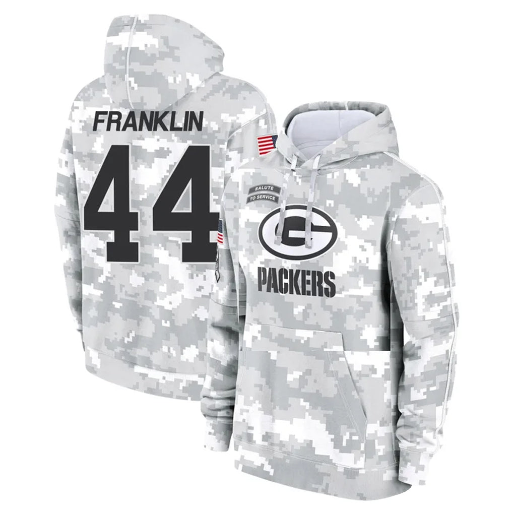 GB.Packers #44 Zaire Franklin Player Arctic Camo Salute to Service Hoodies Limited Game BALCE Stitched Jerseys
