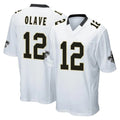 NO.Saints #12 Chris Olave Player White Home Game BALCE Stitched Jerseys