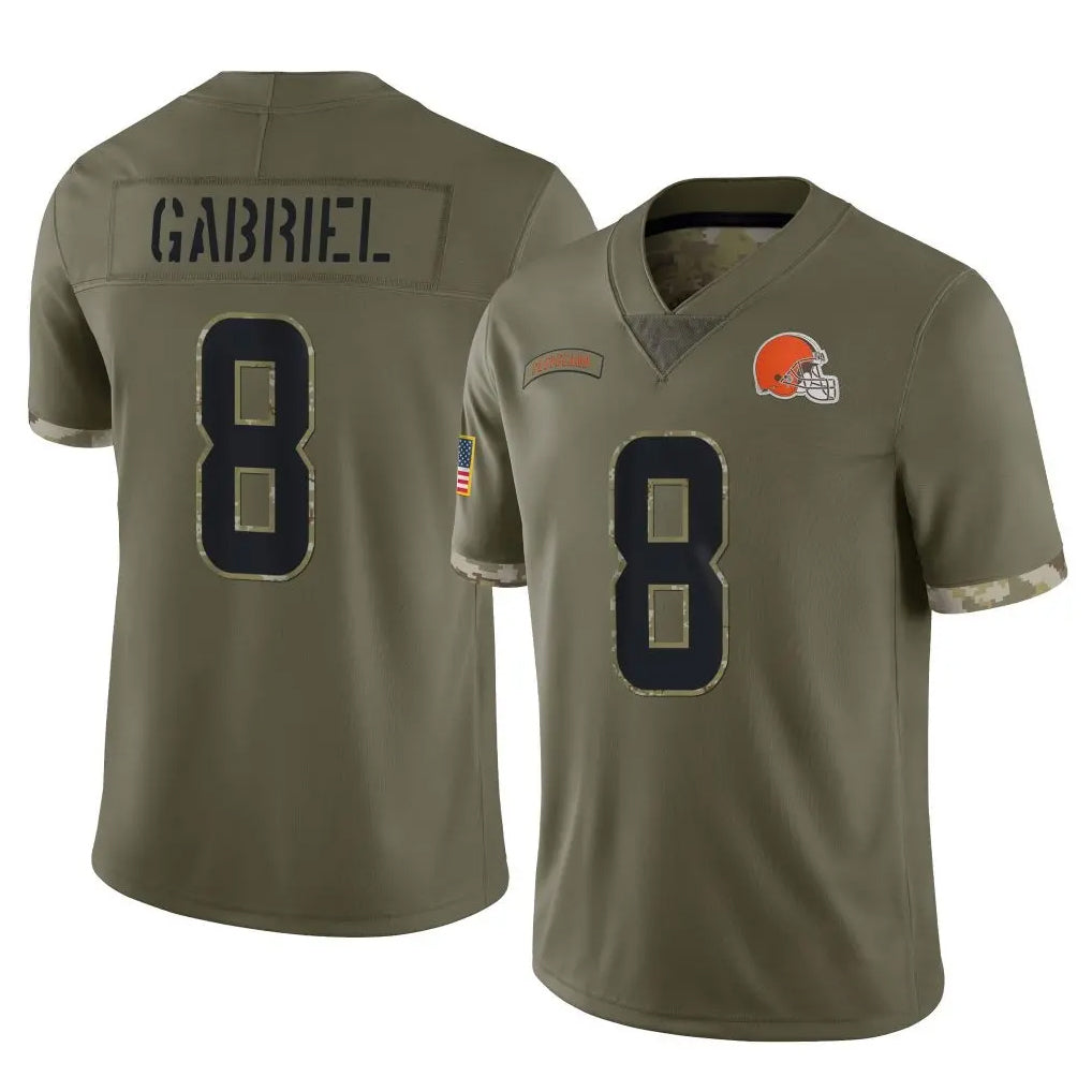 C.Browns #8 Dillon Gabriel Player Olive Salute to Service Limited Game BALCE Stitched Jerseys