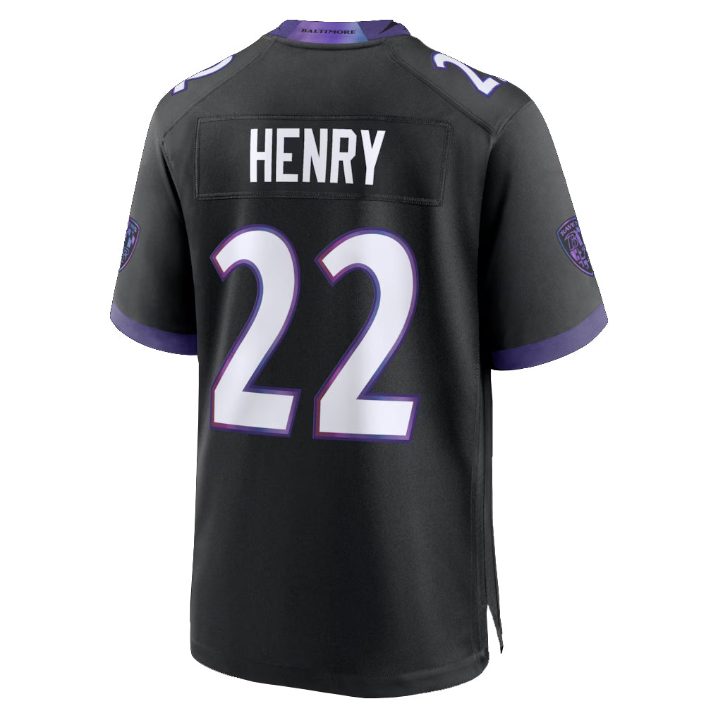 B.Ravens #22 Derrick Henry Player Black Home Game BALCE Stitched Jerseys