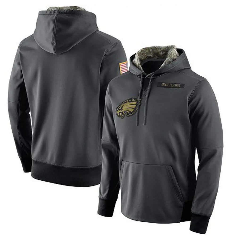 P.Eagles ## Eagles Blank Player Gray Pullover Hoodies Home Game BALCE Stitched Jerseys