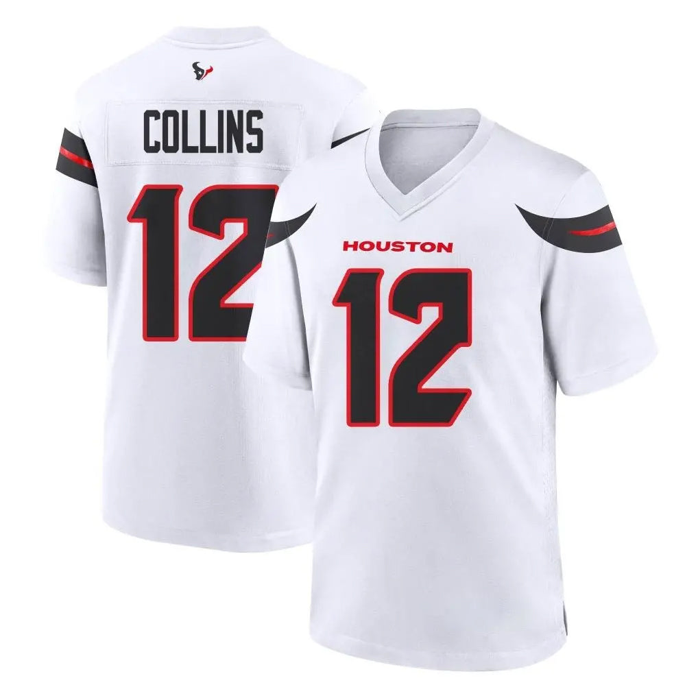 H.Texans #12 Nico Collins Player White Home Game BALCE Stitched Jerseys