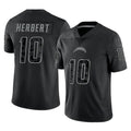 LA.Chargers #10 Justin Herbert Player Black Limited Reflective Home Game BALCE Stitched Jerseys