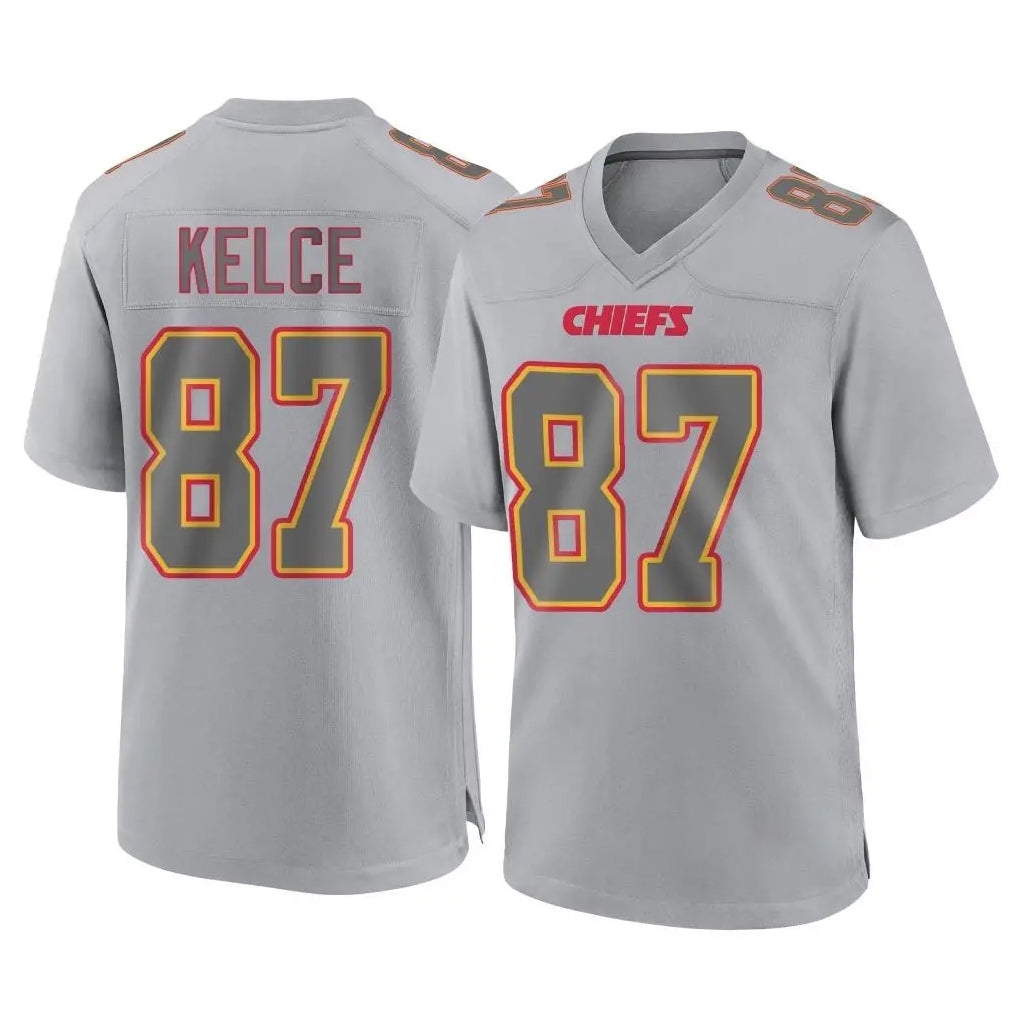 KC.Chiefs #87 Travis Kelce Player Gray Atmosphere Fashion Game BALCE Stitched Jerseys
