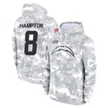 LA.Chargers #8 Omarion Hampton Player Arctic Camo Salute to Service Hoodies Limited Game BALCE Stitched Jerseys