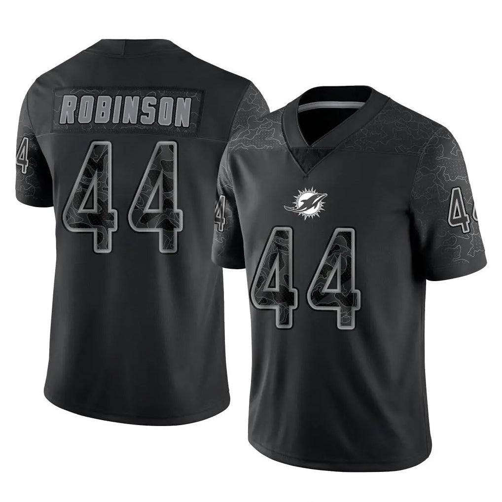 M.Dolphins #44 Chop Robinson Player Black Reflective Limited Game BALCE Stitched Jerseys