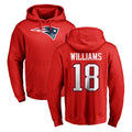 NE.Patriots #18 Kyle Williams Player Red LOGO Pullover Hoodies Home Game BALCE Stitched Jerseys