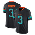 M.Dolphins #3 Chris Johnson Player Black Limited Pitch Rivalries Collection Home Game BALCE Stitched Jerseys