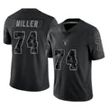 LV.Raiders #74 Kolton Miller Player Black Reflective Limited Game BALCE Stitched Jerseys