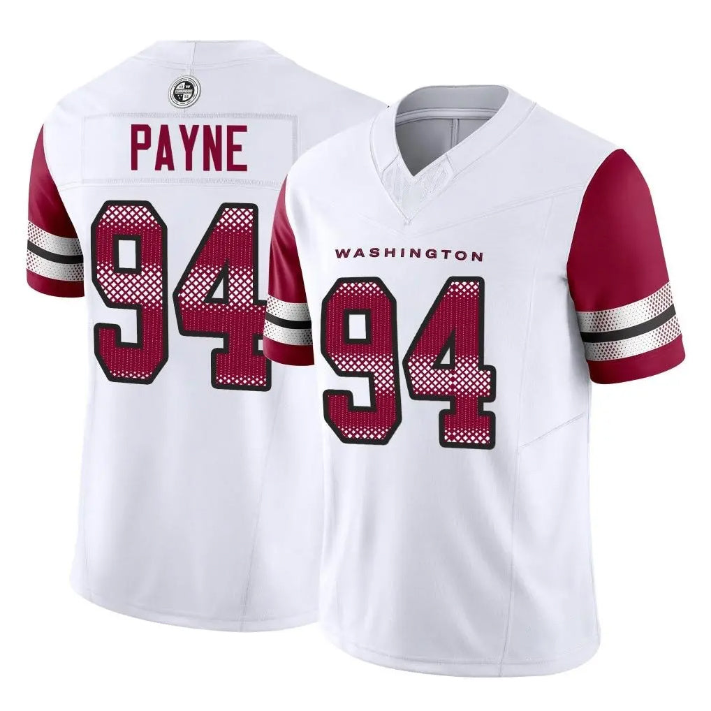 W.Commanders #94 Daron Payne Player White Vapor F.U.S.E. Limited Home Game BALCE Stitched Jerseys