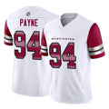 W.Commanders #94 Daron Payne Player White Vapor F.U.S.E. Limited Home Game BALCE Stitched Jerseys