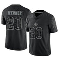 NO.Saints #20 Pete Werner Player Black Limited Reflective Home Game BALCE Stitched Jerseys