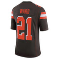 C.Browns #21 Denzel Ward Player Brown Vapor Limited Home Game BALCE Stitched Jerseys