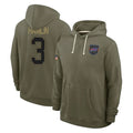 B.Bills #3 Damar Hamlin Player Olive Salute To Service Hoodies Game BALCE Stitched Jerseys