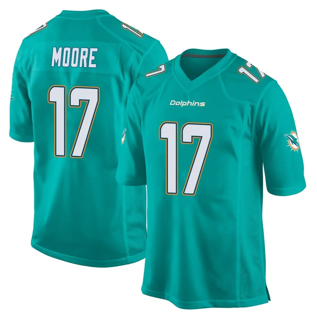 M.Dolphins #17 Trey Moore Player Aqua Team Color Home Game BALCE Stitched Jerseys