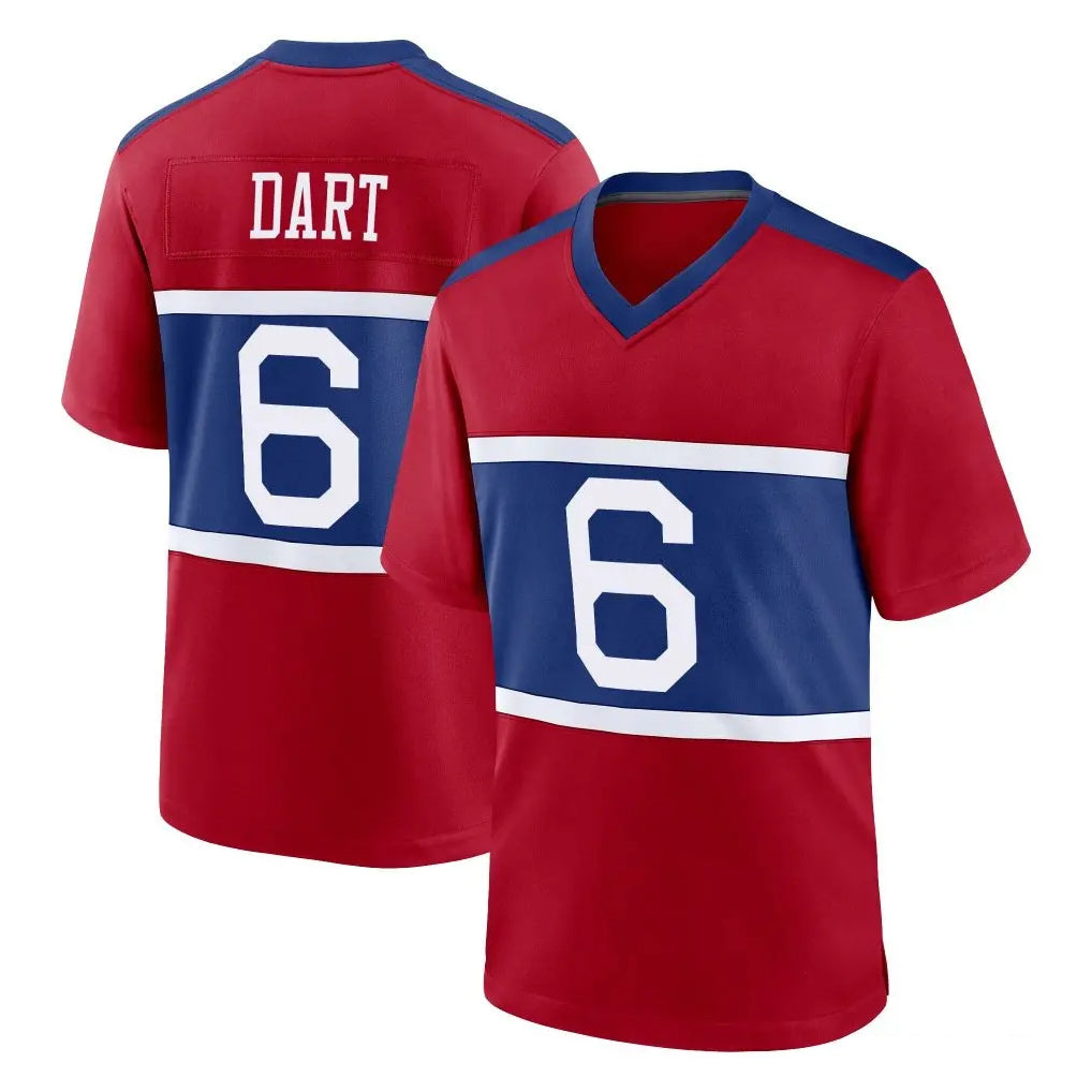 NY.Giants #6 Jaxson Dart Player Red Century Home Game BALCE Stitched Jerseys