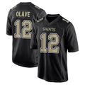 NO.Saints #12 Chris Olave Player Black Carbon Fashion Home Game BALCE Stitched Jerseys