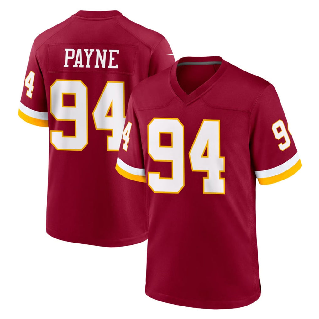 W.Commanders #94 Daron Payne Player Burgundy Game Home BALCE Stitched Jerseys