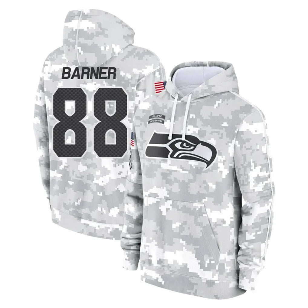 S.Seahawks #88 AJ Barner Player Arctic Camo Limited Salute to Service Pullover Hoodies Game BALCE Stitched Jerseys