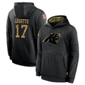 C.Panthers #17 Xavier Legette Player Black Salute to Service Pullover Hoodies Limited Game BALCE Stitched Jerseys