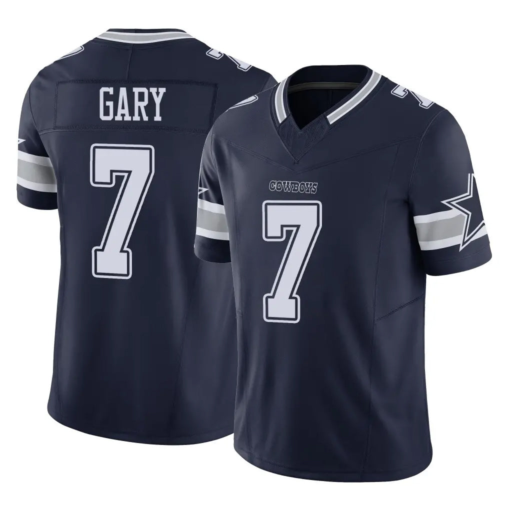 D.Cowboys #7 Rashan Gary Player Navy Limited Vapor F.U.S.E. Home Game BALCE Stitched Jerseys