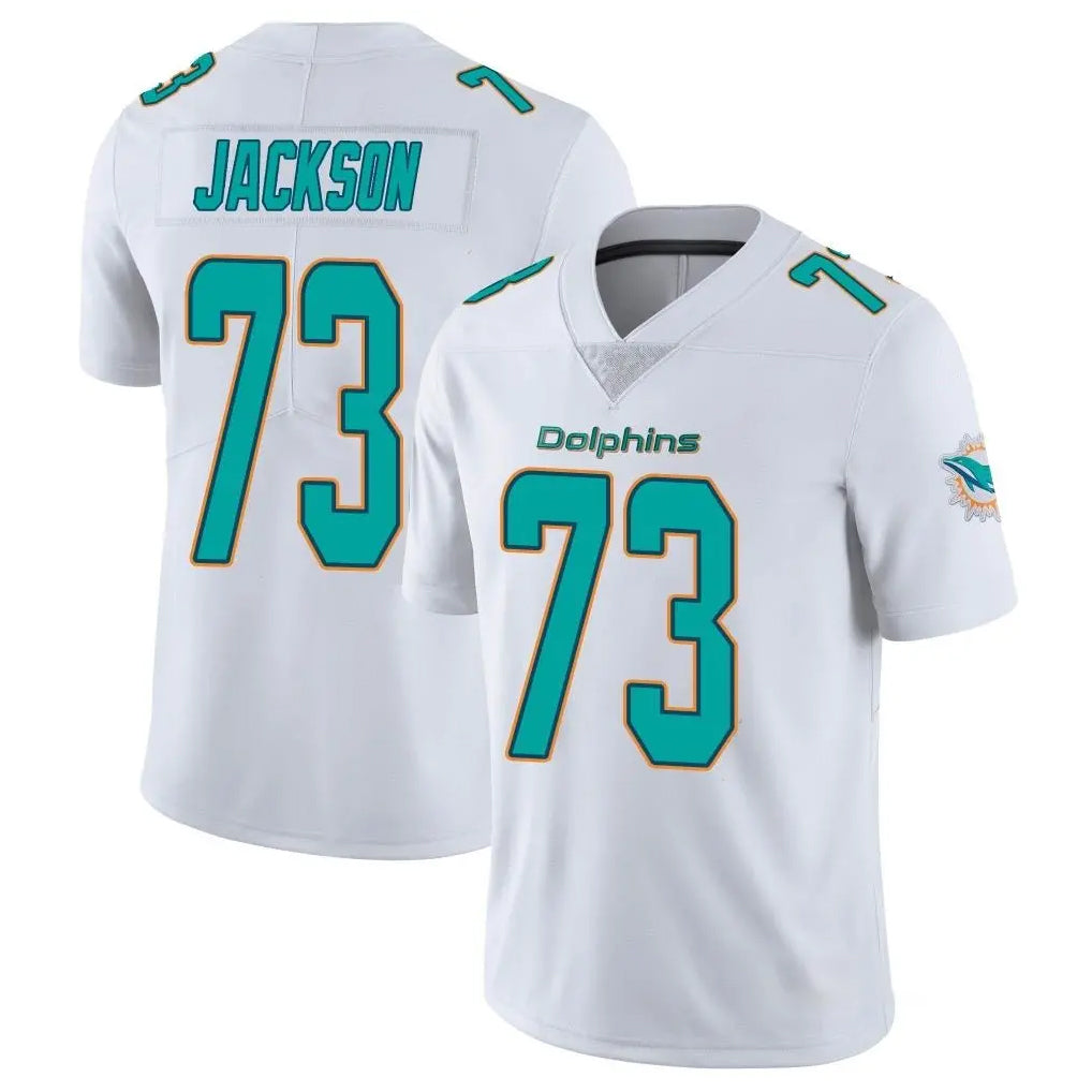 M.Dolphins #73 Austin Jackson Player White Limited Vapor Untouchable Home Game BALCE Stitched Jerseys
