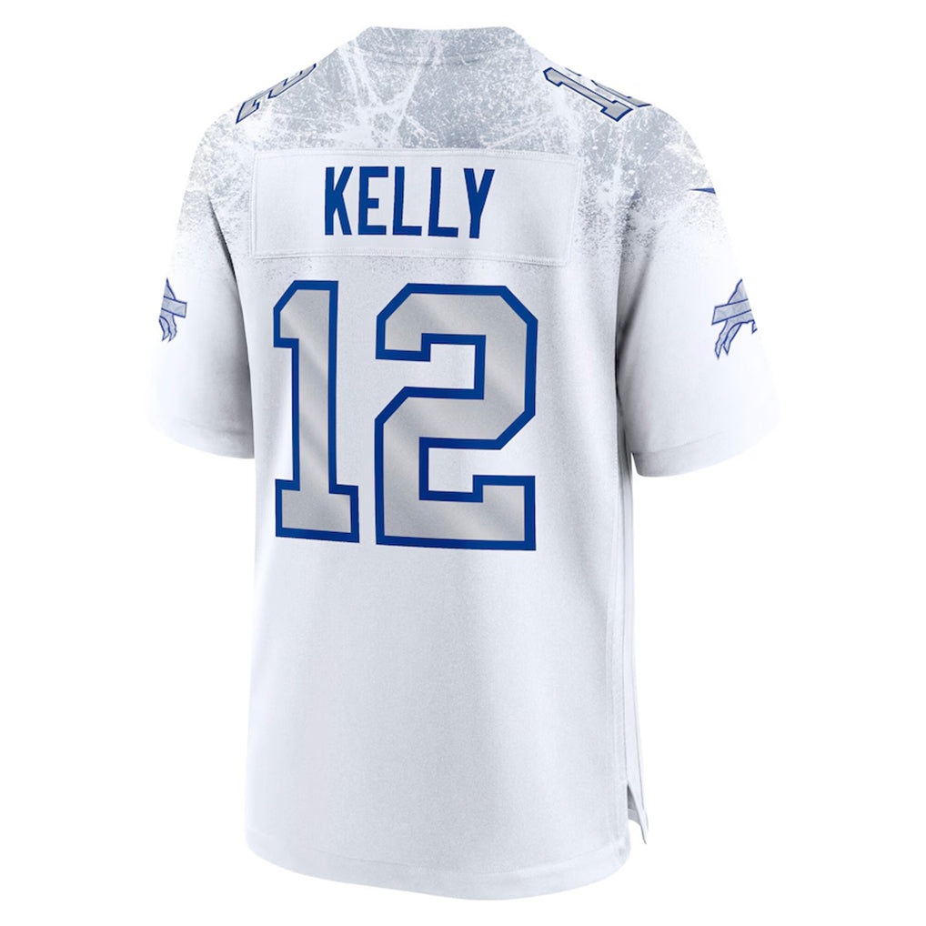 B.Bills #12 Jim Kelly Player White Rivalries Collection Game BALCE Stitched Jerseys