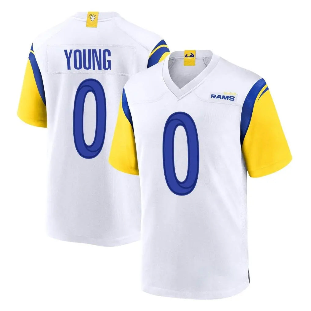 LA.Rams #0 Byron Young Player White Home Game BALCE Stitched Jerseys