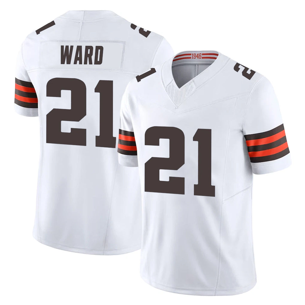 C.Browns #21 Denzel Ward Player White Vapor F.U.S.E. Limited Home Game BALCE Stitched Jerseys