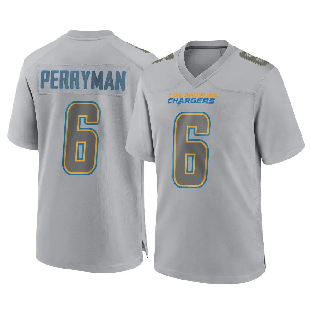 LA.Chargers #6 Denzel Perryman Player Gray Atmosphere Fashion Home Game BALCE Stitched Jerseys