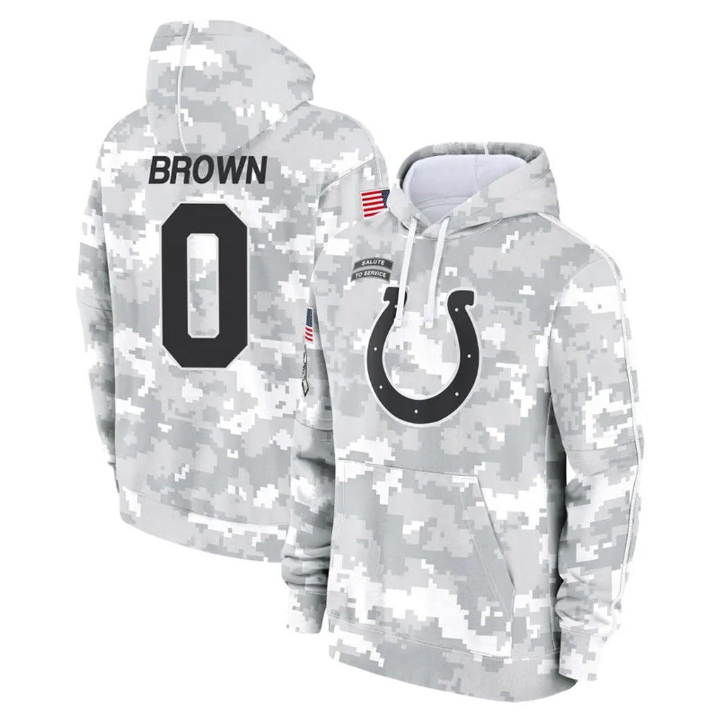 IN.Colts #0 Camryn Bynum Player Arctic Camo Salute to Service Hoodies Limited Game BALCE Stitched Jerseys