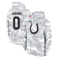 IN.Colts #0 Camryn Bynum Player Arctic Camo Salute to Service Hoodies Limited Game BALCE Stitched Jerseys