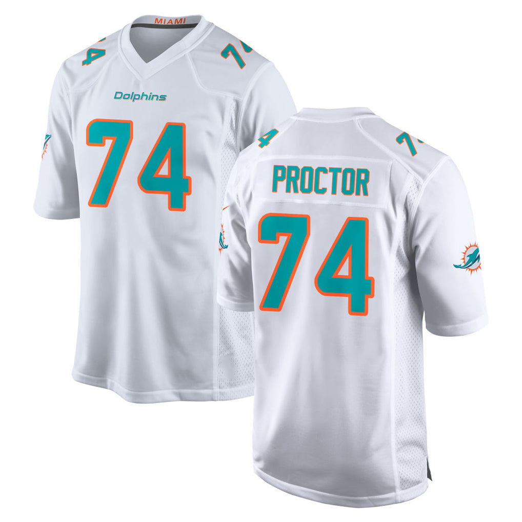 M.Dolphins #74 Kadyn Proctor Player White Limited Home Game BALCE Stitched Jerseys